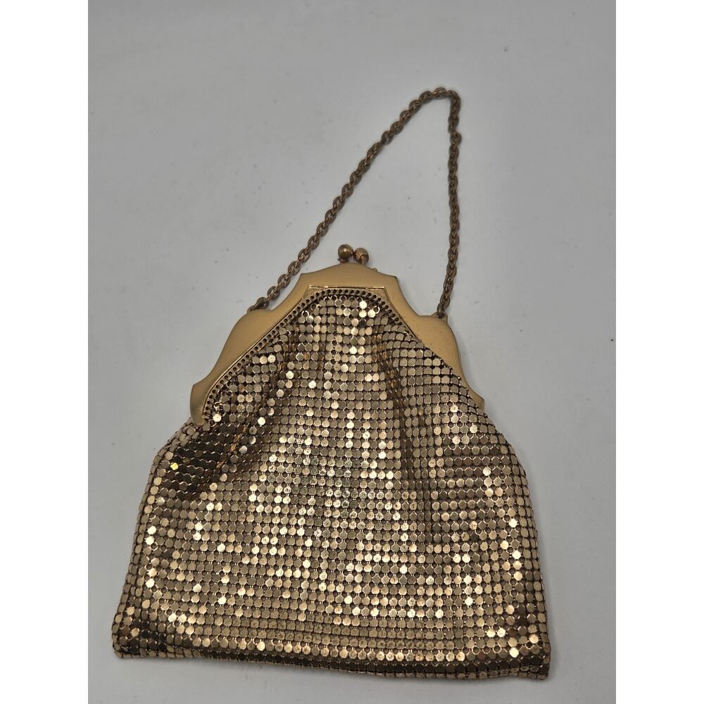 Whiting & Davis 2 Gold Mesh Purses Hand Bag Clasp Coin Purse Vintage w/ Box - Picture 4 of 16